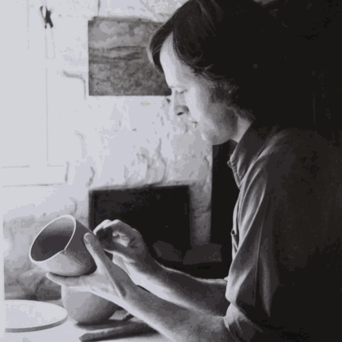 John Ward studio potter in studio