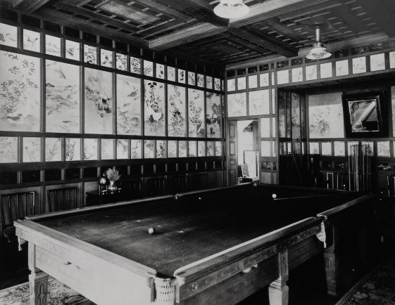 Images of the interior of the house, which include these chairs in situ in the billiard room, can be seen in photographs by Bedford Lemere & Co in 1898 and are now housed at The V&A.