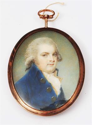 Lot 9 - AN EARLY 19TH CENTURY FRENCH OVAL MINIATURE PORTRAIT
