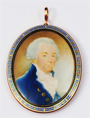 Lot 10 - A MID 19TH CENTURY OVAL MINIATURE PORTRAIT of a gentleman