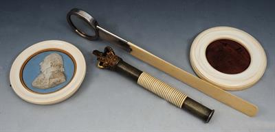 Lot 16 - A SILVER MOUNTED IVORY PAPER KNIFE