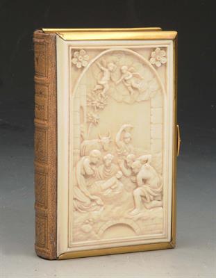 Lot 24 - A MID VICTORIAN GILT METAL AND IVORY MOUNTED PRAYER BOOK