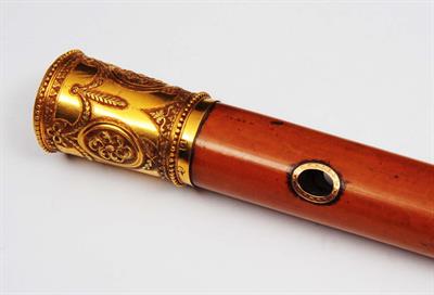Lot 26 - A GEORGIAN GOLD TOPPED MALACCA WALKING CANE