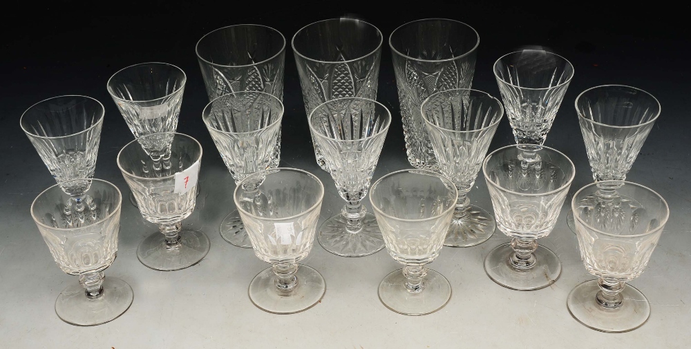 Lot 86 - AN ASSORTMENT OF OLD CUT GLASS DRINKING GLASSES