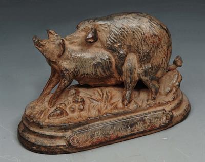 Lot 89 - AN ANIMALIER BRONZE GROUP of mating pigs attributed to Pierre Chenet