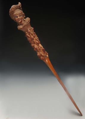 Lot 97 - A CARVED WOODEN