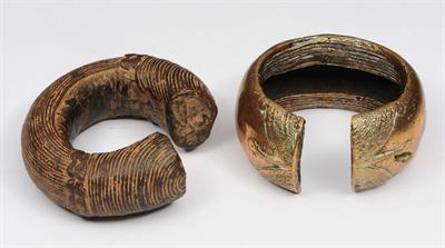 Lot 127 - TWO WEST AFRICAN SLEEVE BRACELETS