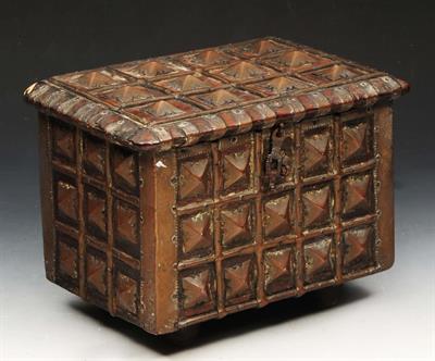 Lot 128 - AN INDIAN HARDWOOD CASKET