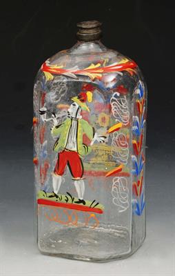 Lot 161 - AN 18TH CENTURY BOHEMIAN SPIRIT FLASK