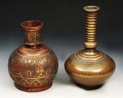 Lot 195 - A MUGHAL STYLE BRASS VASE