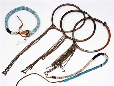 Lot 201 - THREE AFRICAN METAL NECK RINGS