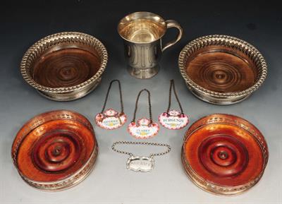 Lot 203 - TWO PAIRS OF GEORGIAN STYLE WINE COASTERS