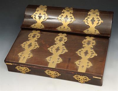 Lot 206 - A LATE 19TH CENTURY WALNUT WRITING SLOPE