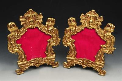 Lot 217 - A PAIR OF GILT METAL EASEL FRAMES
