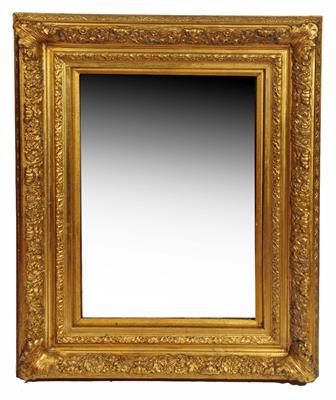 Lot 219 - A LARGE ORNATE GILT FRAMED MIRROR 111cm high x 86cm wide