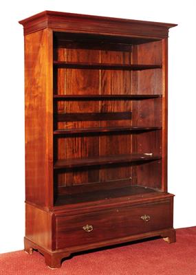 Lot 227 - A LARGE MAHOGANY OPEN BOOKCASE