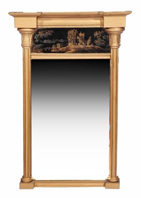 Lot 233 - A 19TH CENTURY OVERMANTLE MIRROR