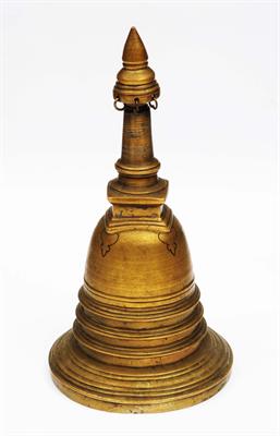 Lot 236 - A TIBETAN METAL STUPA