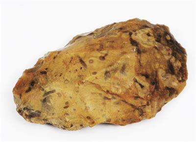 Lot 261 - A PALEOLITHIC FLINT HAND AXE of the Swanscombe type