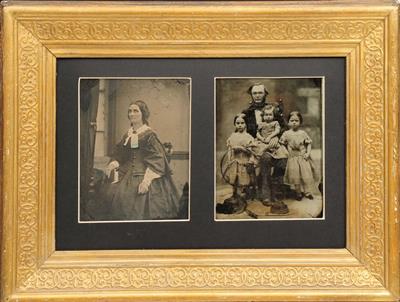 Lot 299 - A PAIR OF AMBROTYPE FAMILY PORTRAITS circa 1870