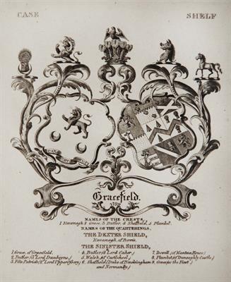 Lot 408 - An Album of Armorial Crests relating to The Family of Grace and a ms. Letter from Mr. Sheffield Grac