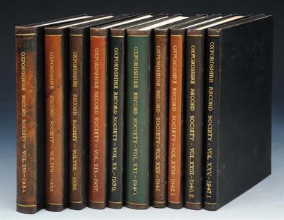Lot 456 - THE OXFORD RECORD SOCIETY 1919 (Vol 1) to 2004 with omissions