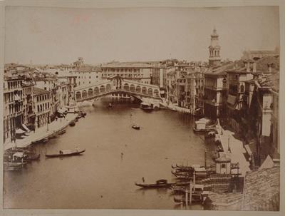 Lot 581 - AN OLD PHOTOGRAPH ALBUM containing a collection of Grand Tour and other images