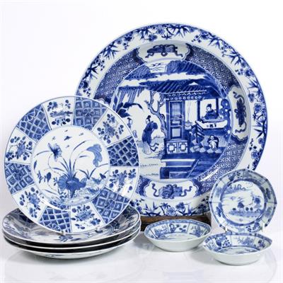 Lot 21 - A Chinese blue and white charger