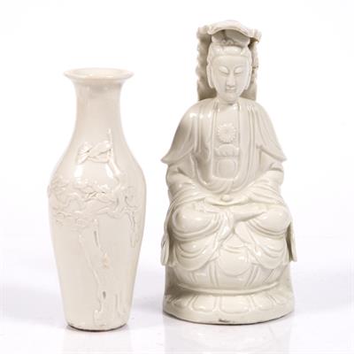 Lot 36 - A Chinese Dehua figure of a seated Guanyin