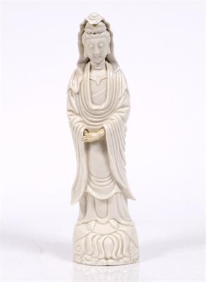 Lot 45 - A Chinese Dehua standing figure of Guanyin