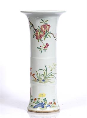 Lot 54 - A Chinese porcelain yen yen beaker vase