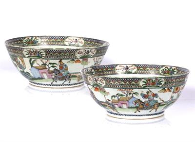 Lot 65 - A pair of Chinese Canton punch bowls