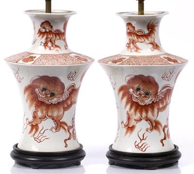 Lot 72 - A pair of Chinese white ground vases