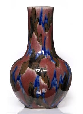 Lot 81 - A Chinese striated large bottle vase