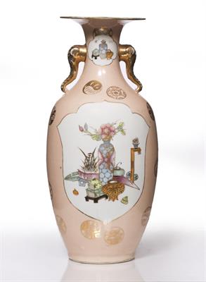 Lot 82 - A Chinese pink ground vase