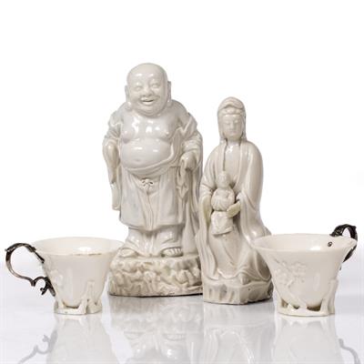 Lot 102 - Two Chinese dehua libation cups