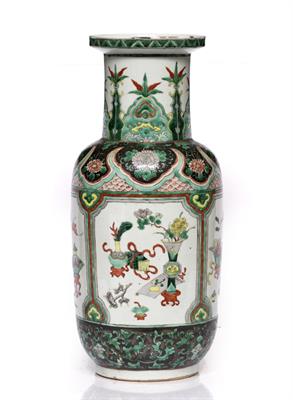 Lot 126 - A Chinese famille rose rouleau vase