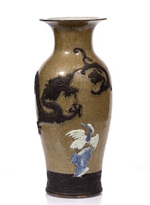 Lot 144 - A Chinese crackle ware baluster vase