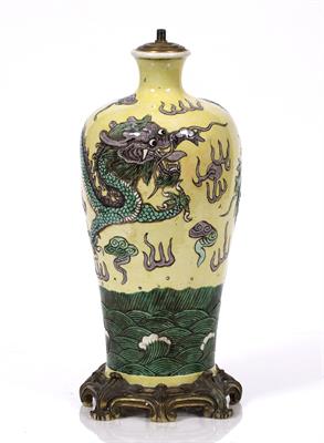 Lot 159 - A Chinese yellow ground vase