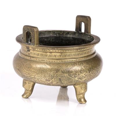 Lot 171 - A Chinese bronze censer