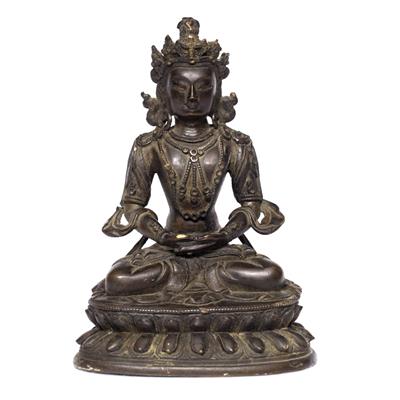 Lot 179 - A Tibetan bronze figure of Avalokitesvara