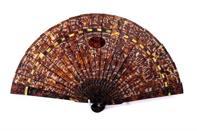 Lot 223 - A Cantonese tortoiseshell fan