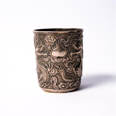 Lot 231 - A Chinese white metal beaker