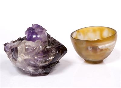 Lot 346 - A Chinese amethyst carved censer