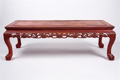 Lot 393 - A Chinese hardwood opium table