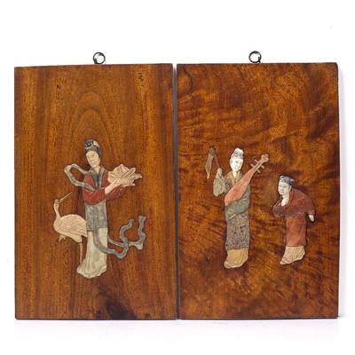 Lot 433 - A pair of Chinese wood panels