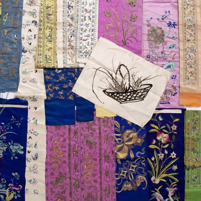 Lot 450 - A collection of Chinese embroidered sleeve bands