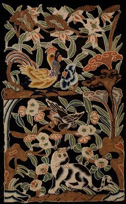 Lot 459 - A pair of Chinese embroidered panels