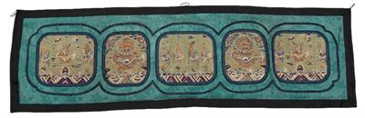 Lot 481 - A Chinese silk panel