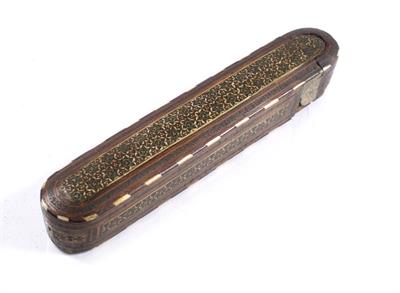 Lot 671 - A Persian wooden pen box (Qalamdan)